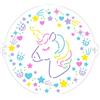 Decora 9270929 Stencil Unicorno Ø 25 cm, Plastica