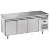 FORCAR-COLD M-GN3100TN-FC Banco refrigerato ventilato in acciaio inox AISI201, 3 porte