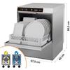 Lavapiatti Professionale Elettronica con Display, Cesto 50x50, Dosatori Detergente e Brillantante Installati, con Pompa di Scarico - Trifase