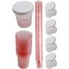 Medi-Inn+ 480 Bicchieri per Medicinali con 480 Coperchio Bicchiere da Shottino Bicchiere per Medicinali Bicchiere da Liquore Diversi Colori Medi-Inn - rosso