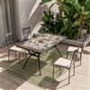 DEGHI Set pranzo tavolo 160x90 cm top in ceramica e 4 sedie in metallo nero - Maestrale