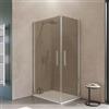 DEGHI Box doccia 70x100 cm doppio battente con vetro temperato bronzato e profilo cromo 195h - Nilo
