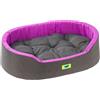 Ferplast Cuccia Cane Interno Dandy - Cuscino Rimovibile, Lavabile, Rivestimento in Cotone con Soffice imbottitura, Lettino per Cani Taglia Media, 80 x 55 x h 18 cm, Viola