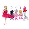 Generico Bambola con 5 Vestiti 2 Borse 4 Paia di Scarpe e Accessori Bambola Fashion con Vestiti da Cambiare Armadio dei Sogni Bambola con Gambe Braccia Snodabili Top Model Abiti alla Moda Maxi Scatola Regalo