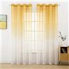 MIULEE 2 Pannelli Tende Voile Trasparenti con Annelli in Poliestere per Cameretta Vetro Soggiorno Camera per Bambini 140X245 CM Arancione