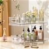 Litinliv Organizer Sottolavello, 2 Livelli Cassettiera Con Divisori Rimovibili, Portaspezie Ripiano Salvaspazio, Organizer Detersivi e Dispensa per Bagno e Cucina