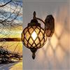 Easylight Lampada da parete da esterno Kairo design retrò in stile rustico a lanterna con forma a sfera bronzo antico IP44 E27 per porta d'ingresso giardino
