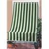 Corredocasa Tenda da Sole a Righe per Esterno Balcone Veranda Terrazzo terrazzino casa con Anelli e Ganci Tessuto Resistente da Esterno cm 140x250 (Verde)