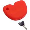 Cover Key Cover Chiave in Silicone Custodia Protettiva Compatibile con Vespa GTS 300 GTS 200 GTS 125, LX150 Portachiavi Moto Protezione Caduta Urti Graffi (Rosso)