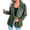 OIUHJN Giacca da donna a doppio petto in velluto a maniche lunghe, per lavoro, ufficio, casual, boyfriend blazer rosso da donna, verde militare, M