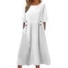 EODJXIO Vestiti Eleganti Corti Donna Gonna A Pieghe Nera Lunga Abito Lungo Donna Estivo Lino Bianco Vestito Donna Elegante da Sposa Abito Corto Donna Elegante con Paillettes