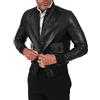 D'Arienzo Giacca Bomber in Pelle Nero Uomo con Bottoni e Tasconi Giubbotto Vera Pelle Alex Bottoni 44/Nero