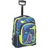 Carrera Trolley Scuola Bambino Dino Blu/Verde - 2 in 1 Zaino - Ruote Anti-Rumore - Lt 35 - Barra Regolabile in Due Altezze - Perfetto per Scuola e Viaggio