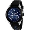 Maserati Orologio Maserati Traguardo uomo r8871612044 Silicone Nero Cronografo Blu 45mm