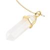 LAVISA Obelisk, collana con pietre preziose, oro, ciondolo in vero cristallo, collana, quarzo rosa, ametista, pietra naturale, 55 + 5 cm, 41 mm x 13 mm x 13 mm, Acciaio inossidabile, Ametista, quarzo