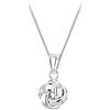 Tuscany Silver Pendente da Donna in Argento Sterling con Nodo Lucido da 10,5mm x 20mm su Catena Curb Diamantata 46cm/18