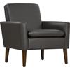 HOMCOM Poltrona per Salotto Imbottita, Poltrona Moderna in Finta Pelle e Legno, 75x78x81 cm, Marrone