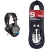 Sony MDR-7506 Cuffie Stereo, Dinamiche Professionali, Driver da 40 mm, Adattore 3.5mm / 6.3mm, Nero & Stagg Cavo microfonico di alta qualità da XLR a connettore XLR, 6 m, nero