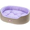 Ferplast Cuccia Cane Interno Dandy - Cuscino Rimovibile, Lavabile, Rivestimento in Cotone con Soffice imbottitura, Lettino per Cani Taglia Grande, 110 x 70 x h 23 cm, Lilla