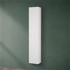 Inbagno Pensile Bagno sospeso cannettato Bianco Opaco H 150 cm con Anta Soft-Close e Ripiani Regolabili in Vetro, Bali