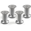SOTECH Set di 4 piedini per mobili ALPHA piedini regolabili per mobili in alluminio spazzolato, portata fino a 250 kg Altezza: 80 mm