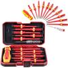 XMSZQU 13 Pezzi Set 1000 V Set Cacciaviti Isolati, Cacciaviti Professionali Magnetico Elettricista, Kit Giraviti Elettricista, Cacciavite Intercambiabile, in Acciaio CRV