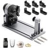 Genmitsu MD18, rullo rotante, accessori per incisione 3 in 1, kit per macchine per incisione Genmitsu L8, Genmitsu Z6, mangime multifornello per vetro, oggetti cilindrici, anello