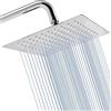 Katezon Soffione Doccia Katezon Rain, Soffione Doccia Quadrato in Acciaio Inox ad Alta Pressione e Portata, Fantastica Esperienza Doccia Anche a Basso Flusso D'acqua (Finitura Cromata da 20cm)
