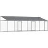 vidaXL Gabbia Cani con Tetto e Porte Grigia 6x2x2 m in Acciaio Zincato