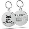 MAMIPets Medaglietta Dog Design Blocco 3 [Pul-Yor] - 200 Razze Canine, Acciaio Inox Fondo Specchio, Incisione Laser Nera Permanente (Shiba Inu, Small)