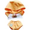 niannyyhouse Vestiti per bambole di peluche, 20 cm, con cappuccio, pantaloni, motivo cartone animato, abbigliamento sportivo per bambole da 20,3 cm (arancione)