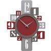 CalleaDesign - Orologio da Parete Moderno Onyx Rosso Rubino per il muro del Salotto, Cucina, Ufficio. Silenzioso, Design, Grande 35 x 46 cm. Orologi da parete particolari moderni italiani.