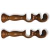 TENDAGGIMANIA COPPIA STAFFE SUPPORTI DOPPI APERTI PER TENDE LEGNO BASTONE TENDA MM 35 - COLORE: OLMO