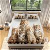 Generic Animale Lenzuola Letto Singolo Con Angoli Gatto Siberiano Stampa 3D Lenzuolo con Angoli 90x190 Traspirante Elasticizzati Microfibra Coprimaterasso Tasca Profondità 30cm per Ragazzi Ragazze