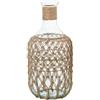DRW Vaso bottiglia di vetro con corda in trasparente e naturale 19x19x38 cm