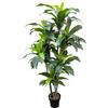 DRW Pianta artificiale dracanea in PU in verde 20x20x160 cm