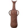 DRW Vaso da tavolo con manici in alluminio in terracotta 13x9x33 cm