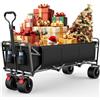Morpilot Carrello da Giardino Pieghevole Super Grande, Carrello Pieghevoli con Ruote e Stoccaggio Posteriore, Per giardino, Campeggio, Spesa, Nero