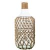 DRW Vaso bottiglia di vetro con corda in trasparente e naturale 19x19x49 cm
