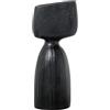 DRW Vaso da tavolo in alluminio nero ruvido 13x10x30 cm