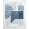 DRW Quadro astratto stile tela stampato con cornice in tonalità blu 80x4x100 cm