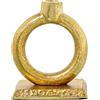 DRW Candelabro cerchio con base in alluminio dorato 14x8x16 cm