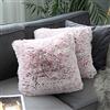 Uhomy Set di 2 federe decorative per cuscini in pelliccia artificiale super morbida, per divano/letto, bordeaux rosso ombré, 50 x 50 cm, set da 2