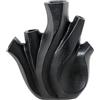 DRW Vaso da tavolo in alluminio nero ruvido 23x10x25 cm