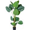 DRW Pianta artificiale calathea orbifolia in PU con 5 tronchi in verde 20x20x150 cm