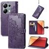 Fertuo Cover per POCO M6 Pro 4G / Xiaomi Redmi Note 13 Pro 4G, Custodia Portafoglio a Libro in Pelle Flip Cover con Porta Carte, Chiusura Magnetica [Disegni di Mandala] Case Antiurto, Viola