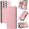 Beajew Cover per Samsung Galaxy A32 5G/M32 5G Flip Custodia in Pelle PU, Funzione Supporto,Magnetica,Slot Schede,Protettiva Custodia Resistente Antiurto,Premium Wallet Libro Case-Rosa