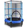 KLAR FIT Klarfit Tappeto Elastico Bambini da Giardino, Trampolino da Interno Esterno, Anti Scivolo, con Rete di Protezione, Mini Saltarello per Bambini 3-6 Anni, 160cm