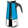 IBILI - Macchina per caffè espresso Moca Blue, 6 tazze, 280 ml, Acciaio inossidabile, Adatto per induzione