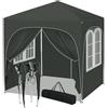 WOLTU Gazebo Pieghevole da Giardino, Gazebo Impermeabile Pop Up da 2x2m con Pannelli Laterali, Tendone da Esterno, Altezza Regolabile, Protezione UV, con Custodia, Grigio